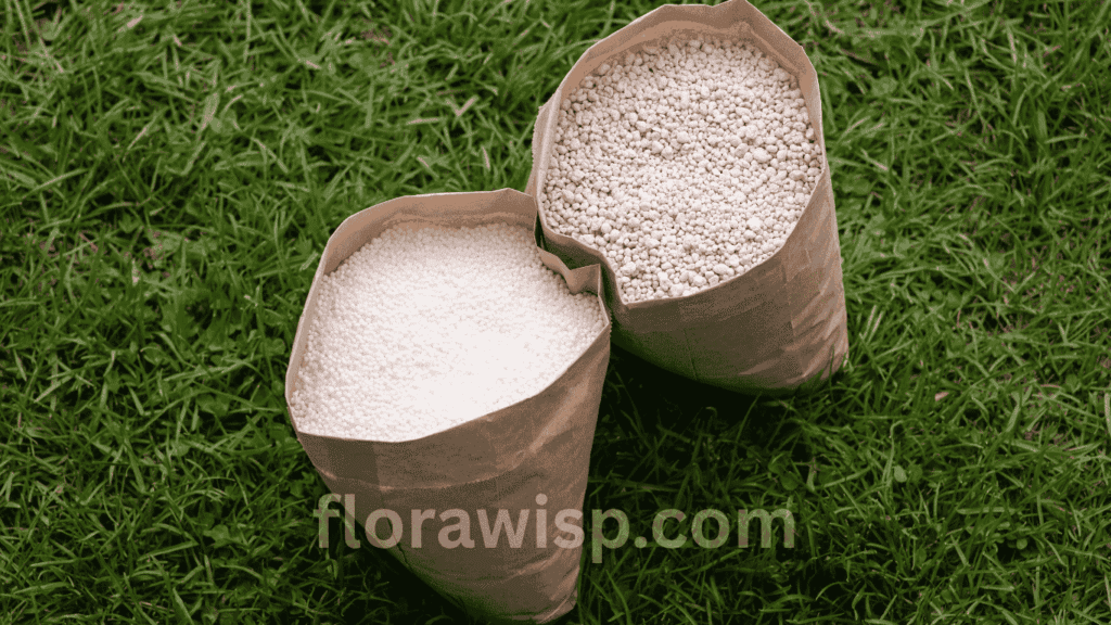 15-0-15 fertilizer for centipede grass bags placed on a well-maintained lawn, ready for spring lawn care application