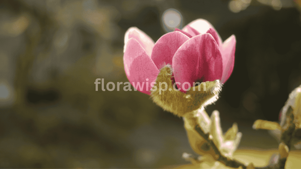 Close-up of a Black Tulip Magnolia flower with deep maroon, tulip-shaped petals in full spring bloom.