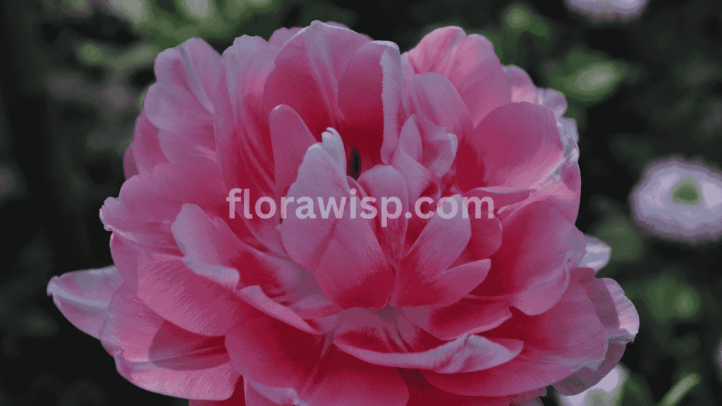 pink double tulips_ lush peony-like blooms with layered petals creating a full, romantic spring display.