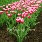 pink tulips meaning and symbolism in spring gardens, showcasing light pink and hot pink varieties expressing affection and gratitude.