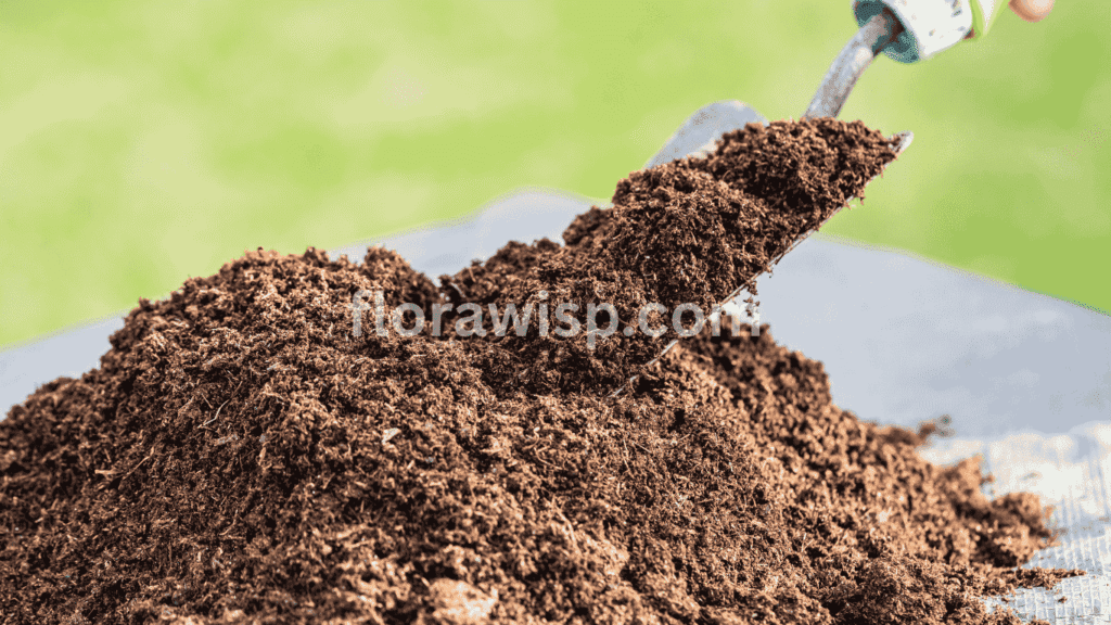 Preparing soil for growing pink hydrangeas with compost and garden lime to maintain proper pH and boost flower color

