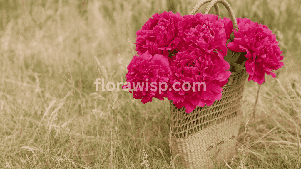 Red peony bouquet with lush, vibrant blooms arranged for weddings, romantic gifts, and elegant home décor