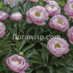 Close-up of lush pink peonies in full bloom during spring, showing healthy foliage and vibrant petals ideal inspiration for gardeners growing peonies in home gardens.