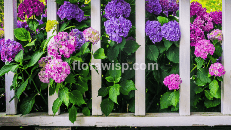 Elegant potted hydrangea with vibrant blooms placed on a sunny patio table, perfect for container gardening and home décor.
