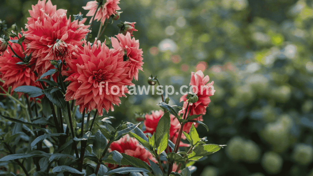Red Labyrinth Dahlia in full bloom with large decorative petals, perfect for gardens and floral displays
