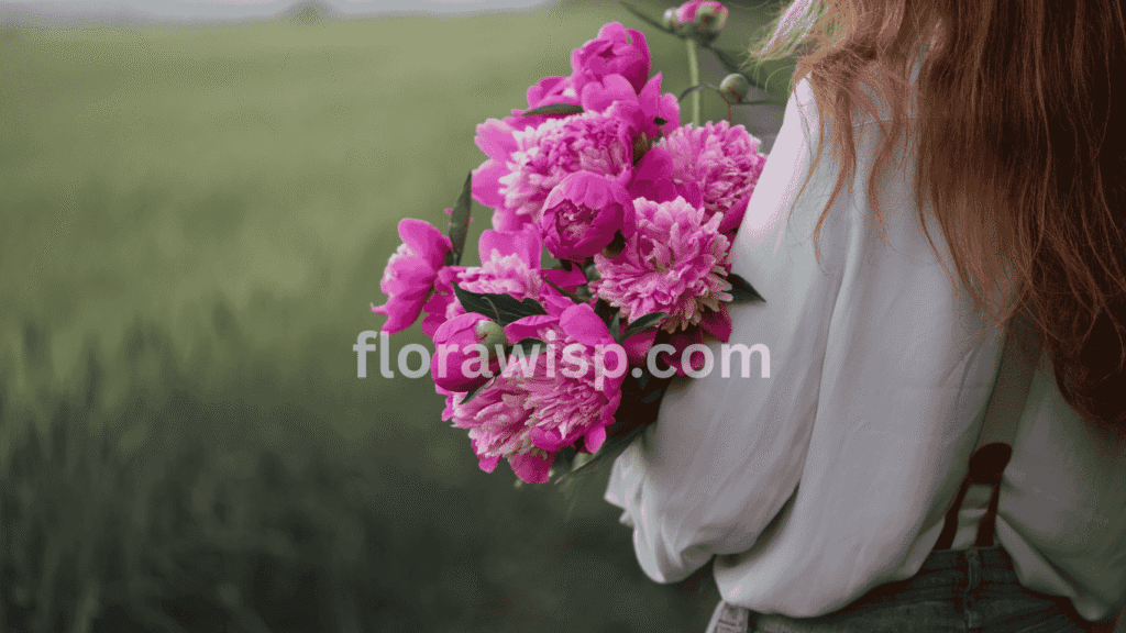 Elegant red peony bouquet with lush, vibrant blooms arranged for weddings, home décor, or special occasions