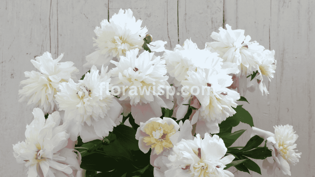 White peony bouquet with soft, elegant blooms, ideal for weddings, bridal arrangements, and classic home décor