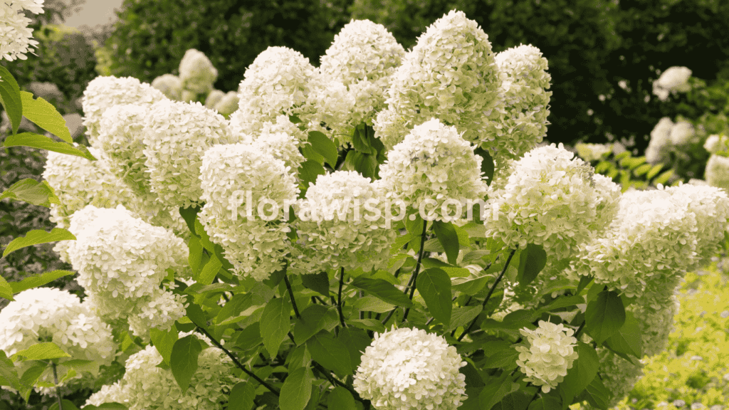 White Oak Hydrangea with cone-shaped blooms and deep green foliage thriving in partial shade


